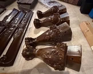 Complete Set of Dismantles Parts for Porter & Sons 9' Renaissance Chippendale Pool / Billards Table. Photo 5 of 10.