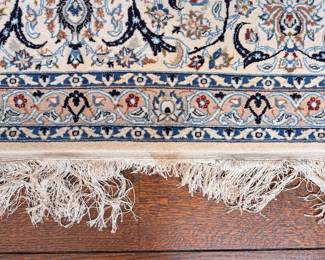 Persian Nain Wool and Silk Area Rug. Measures 14' 2" x 9' 11". Photo 7 of 8. 