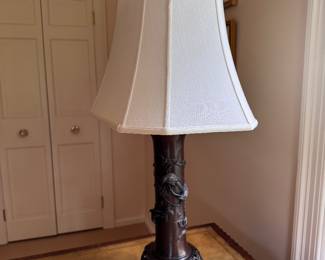 Vintage Bronze Table Lamp with Asian Motif. Photo 1 of 3. 
