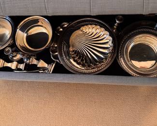 Huge Selection of Silver Plate Serving Pieces. 