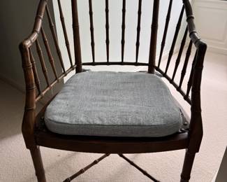Drexel Heritage Faux Bamboo Spindle Back Chair. Measures 22" W with 18" Seat Height. Photo 1 of 3. 