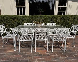Smithsonian Collection of Mid-Century Iconic Brown Jordan Day Lily 9-Piece Outdoor Dining Set. Photo 1 of 2. 
