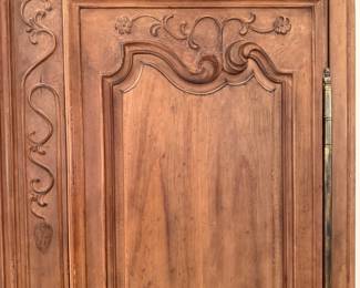 John Widdicomb French Provincial Carved Oak Armoire. Measures 56" x 25" x 75" H. Photo 3 of 7.