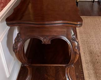 Karges Mahogany Flip-Top Buffet / Server with Cabriole Legs. Measures 45" x 31" x 22" Closed; 70" W Open. Photo 3 of 7.