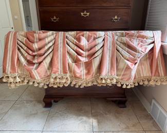 Silk Valence with Tassels - 2 Available. Each Measures 54" W x 20" To Longest Tassel. 