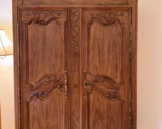 John Widdicomb French Provincial Carved Oak Armoire. Measures 56" x 25" x 75" H. Photo 1 of 7.