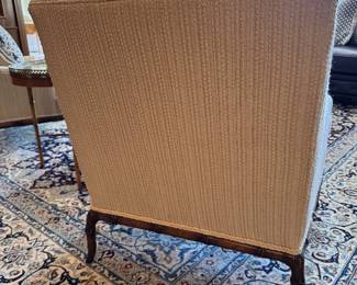 Pair of Upholstered Club Chair with Faux Bamboo Frames. Need Reupholstering. But, SUPER COOL!  Ask Us For Resources. Each Measures 30" W x 28" D. Photo 3 of 6