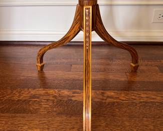 Baker Furniture Pedestal Accent Table with Brass Edge. Measures 16" x 12" x 28" H. Photo 4 of 5. 