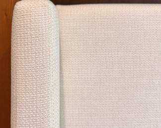 White Linen Upholstered King Size Bed Frame. Measures 86" L x 80" W 54" H. Photo 3 of 3. 