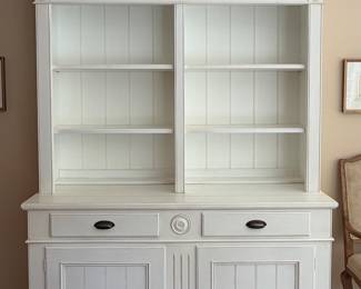 Ethan Allen Hutch / Bookcase with Bead Board Back Paneling. Measures 64" W x 19" x 86" H. Photo 1 of 2. 