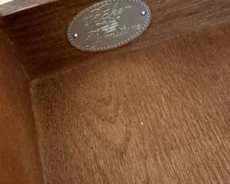Baker Furniture Georgian Style Pembroke Table with Satinwood Inlay. Measures 25" x 25" x 29" H with Two 9" Drop Leaves. Photo 7 of 7. 