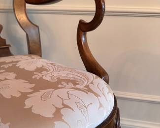 Set of 10 Baker Queen Anne Style Dining Chairs. Two Arm Chairs Measure 24" W x 19" D x 19" Seat Height; 8 Side Chairs Measure 21" W x 19" D x 19" Seat Height. Photo 4 of 11.