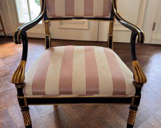 Pair of Karges Hollywood Regency Arm Chairs. Each Measures 23" W x 24" D x 19" Seat Height. Photo 1 of 8. 
