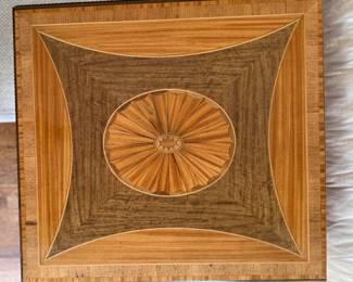 Baker Furniture Georgian Style Pembroke Table with Satinwood Inlay. Measures 25" x 25" x 29" H with Two 9" Drop Leaves. Photo 4 of 7. 