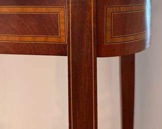 Mahogany Demi-Lune with Satinwood Inlay. Great As A Child's Desk or Vanity. Measures 36" W x 16" D x 31" H. Photo 2 of 4. 