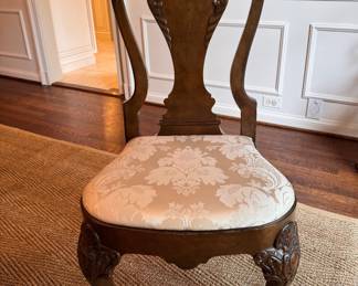 Set of 10 Baker Queen Anne Style Dining Chairs. Two Arm Chairs Measure 24" W x 19" D x 19" Seat Height; 8 Side Chairs Measure 21" W x 19" D x 19" Seat Height. Photo 6 of 11.
