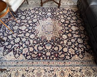Persian Nain Wool and Silk Area Rug. Measures 14' 2" x 9' 11". Photo 1 of 8. 