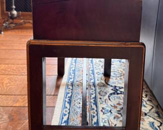 Antique Burl Walnut Campaign Style Lap Desk with Stand - 2 Available. Each Measures Approximately 20" W x 10" D x 19" H. Photo 2 of  8