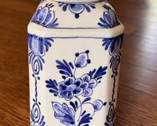 Small Delft Lidded Jar. Measures 5" H. Photo 1 of 2. 