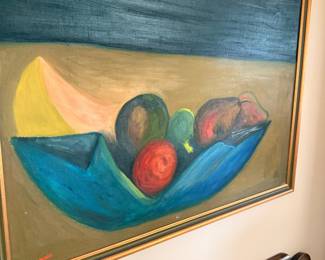 Mid-Century Modernist Still Life Painting by Axoni