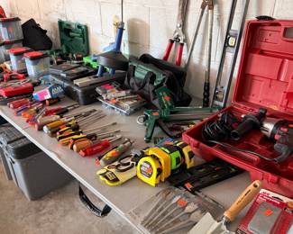 Assorted Hand and Power Tools Estate Lot with Case