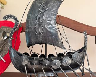 Mid-Century Modern Viking Ship Sculpture