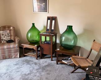 Vintage Large Green Glass Demijohn Carboy