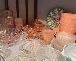 Assorted Vintage Pink Depression Glass Collection