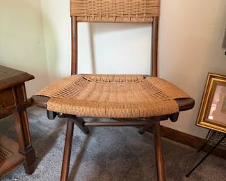 Hans Wegner Style Folding Rope Chair