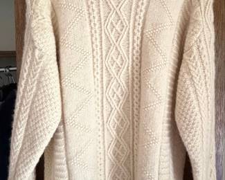 Vintage Hand-Knit Irish Aran Fisherman Sweater