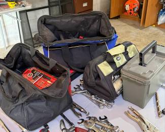 Assorted Hand Tools and Tool Bags