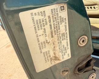 1997 GMC Sierra 1500 (K1500) VIN Certification Label