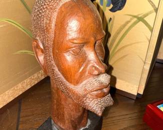 Hand-Carved African Wood Bust - Possibly Shona Sculpture