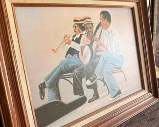 Mid-Century Jazz Trio Painting