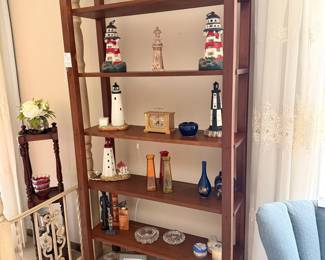 Tall Open-Shelf Wooden Bookcase