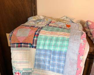 Vintage Patchwork Quilt with Feed Sack Fabrics and Novelty Prints