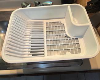 Sterilite Large 2 Piece Sink Set Dish Rack Drainer with Flatware & Cup Holder