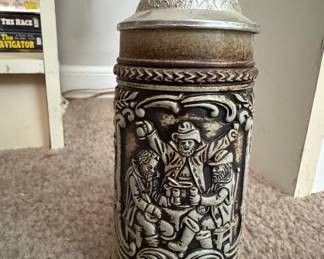 Vintage GERZ German Beer Stein with Pewter Lid