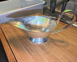 Silver-Plated Gravy Boat with Saucer