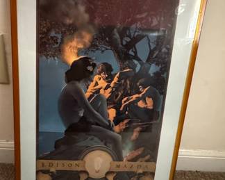 Maxfield Parrish Edison Mazda 'Primitive Man' Print