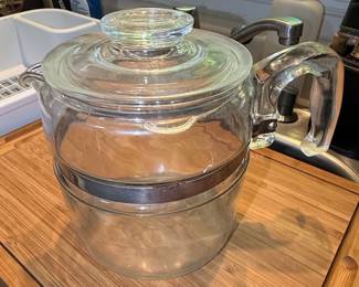 Vintage Pyrex Flameware 6-Cup Glass Percolator