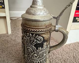 Vintage GERZ German Beer Stein with Pewter Lid