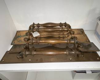 Vintage Brass Door Pulls with Backplates