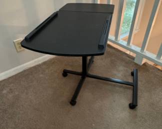 Adjustable Rolling Laptop Desk / Overbed Table with Split Top