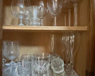 Assorted Mixed Stemware and Barware Collection with Bohemia Crystal