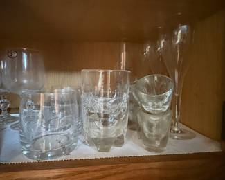 Assorted Mixed Stemware and Barware Collection with Bohemia Crystal
