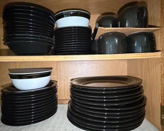 Corelle Livingware Black and White Dinnerware Set