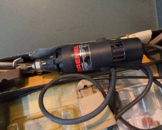 Vintage Dremel Moto-Tool Model 245 with Accessories and Metal Case
