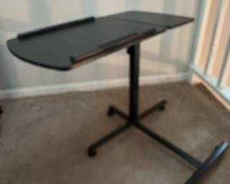 Adjustable Rolling Laptop Desk / Overbed Table with Split Top