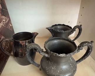 Victorian Era Silver-Plated Sugar and Creamer Set